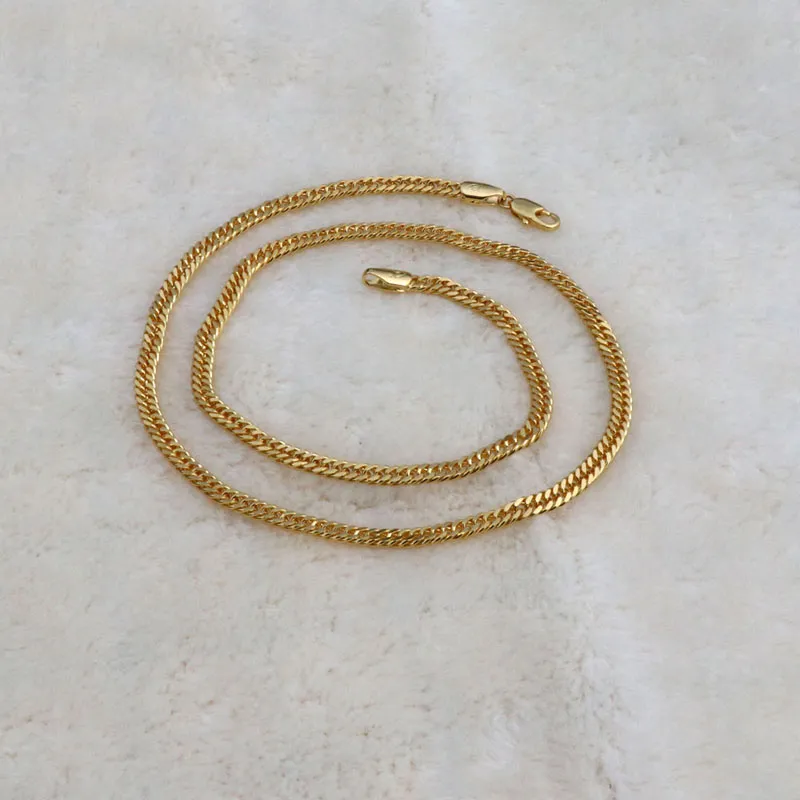 Ожерелье-цепочка с двойными кубинскими звеньями из 18-каратного желтого золота G F диаметром 6 мм, итальянские звенья, 24 дюйма, 250 м