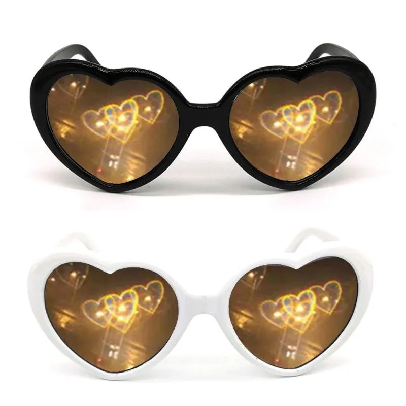 Cor de perfuração de efeito de coração colorido óculos de pêssego efeitos especiais óculos d0jd Óculos de sol 226e
