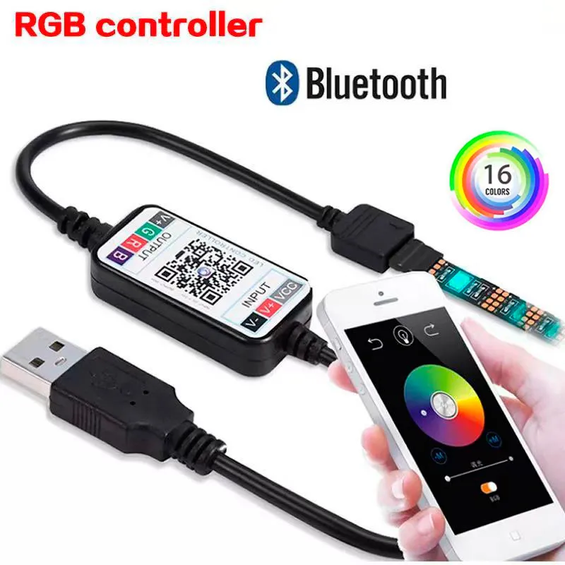 12V Bluetooth Contrôle LED TV Lumière Étanche 5050 APP Contrôleur Smart RGB Strip Lights pour HDTV Fond Décoration Éclairage Fête Vacances 10M 5M