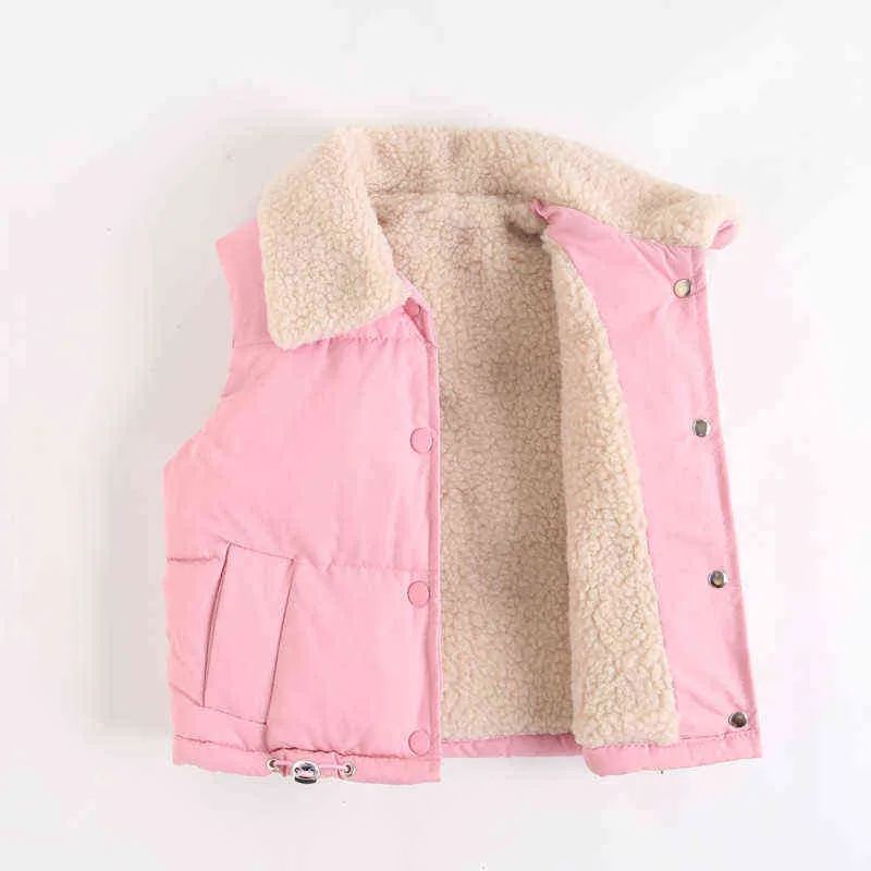 Les agneaux d'hiver laine garçons gilet gilet bend-down girls épaissis toben the wild down gistcoh gilet for 1-10y kids kids vêtements 211203