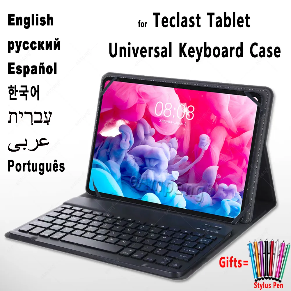 Arabe hébreu coréen espagnol russe clavier étui pour Teclast T40 T30 M40 M40SE P20HD M10 tablette Bluetooth clavier couverture souris