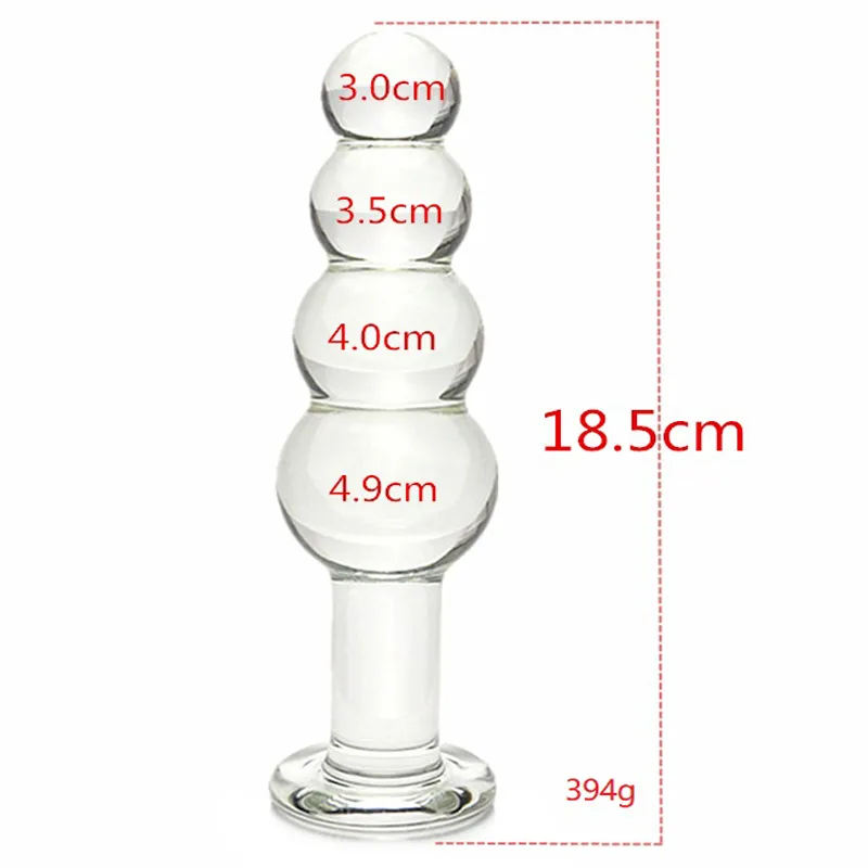 Zwart Grote Kunstmatige Pyrex Glas Dick Crystal Dildo Penis Anale Kralen Big Ball Butt Plug Masturbate Volwassen Seksspeeltje voor Dames Heren Y201118