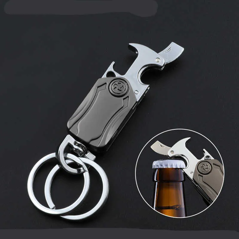Ouvre-bouteille de bière porte-clés couteau de poche unique en alliage de zinc porte-clés en métal mode multifonctionnel hommes voiture jouer porte-clés outil G1019