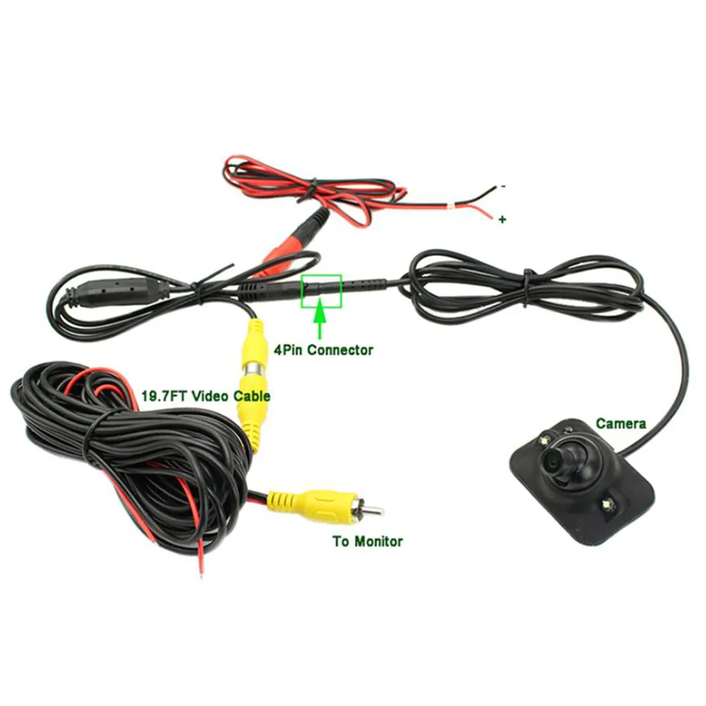 DC 12V 170° Car Front Rear Side View Reversing Camera LED Reverse Backup Waterproof Car Replacement Accessories