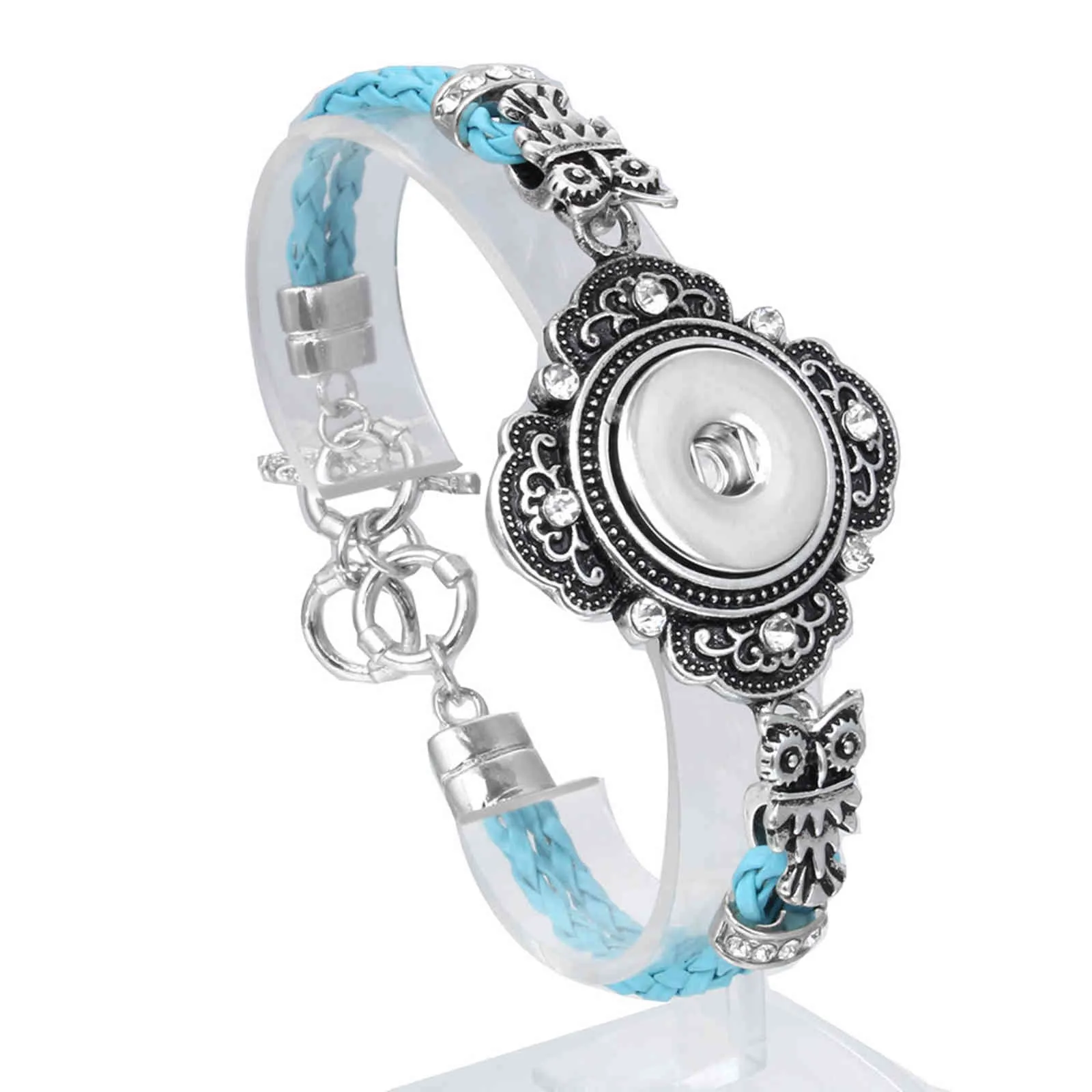 18mm snap -knapp smycken antika silver snaps armband legering pulseira för kvinnor herr diy snap knapparmets8336002