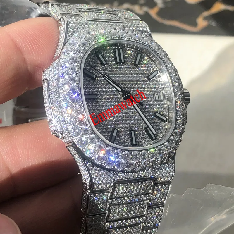 CZ Diamonds Watch Men Iced Out Watches Automatic self-winding Eta movement Luxury watch sapphire glass wristwatches with box and p249h