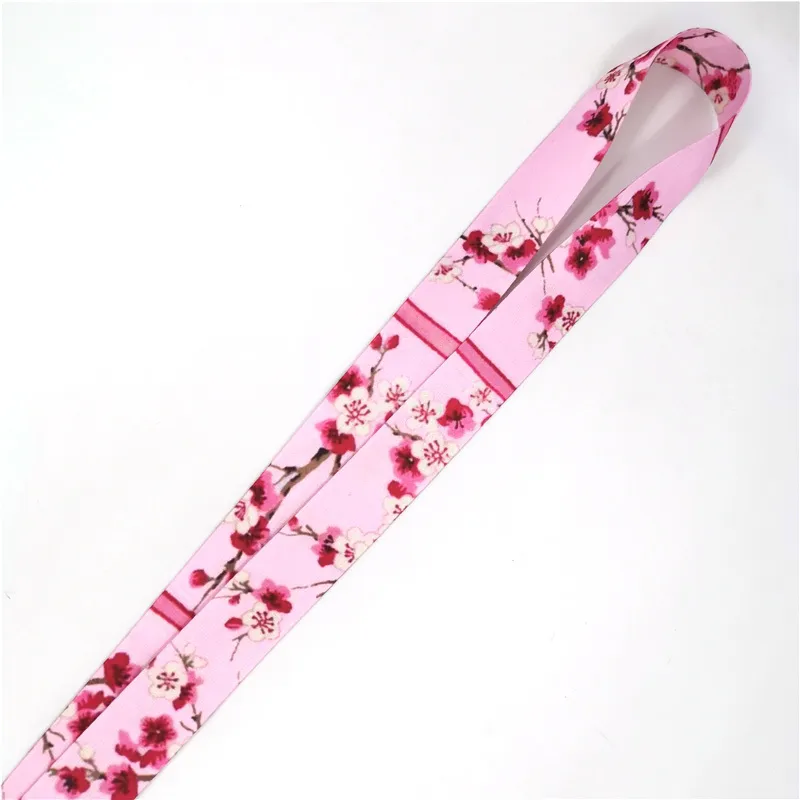 10 stks Cherry Blossoms Mode Simple Chain Neck ID Card Mobile Phone USB Key Lanyard