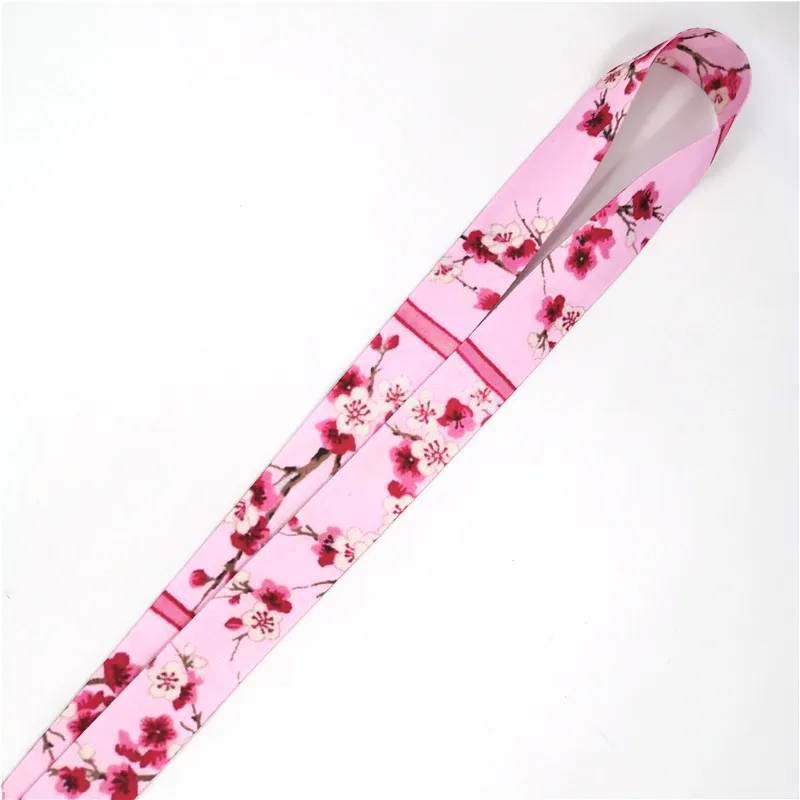 10st Körsbärsblommar Fashion Simple Chain Neck ID-kort Mobiltelefon USB Key Lanyard