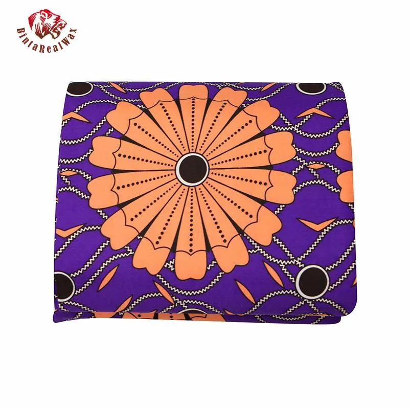 Ankara Afrika Baskılar Batik Gerçek Balmumu Kumaş Mor Arka Plan Çiçek El Sanatları Malzeme 100% Polyester Yüksek Kalite Tissu FP6317