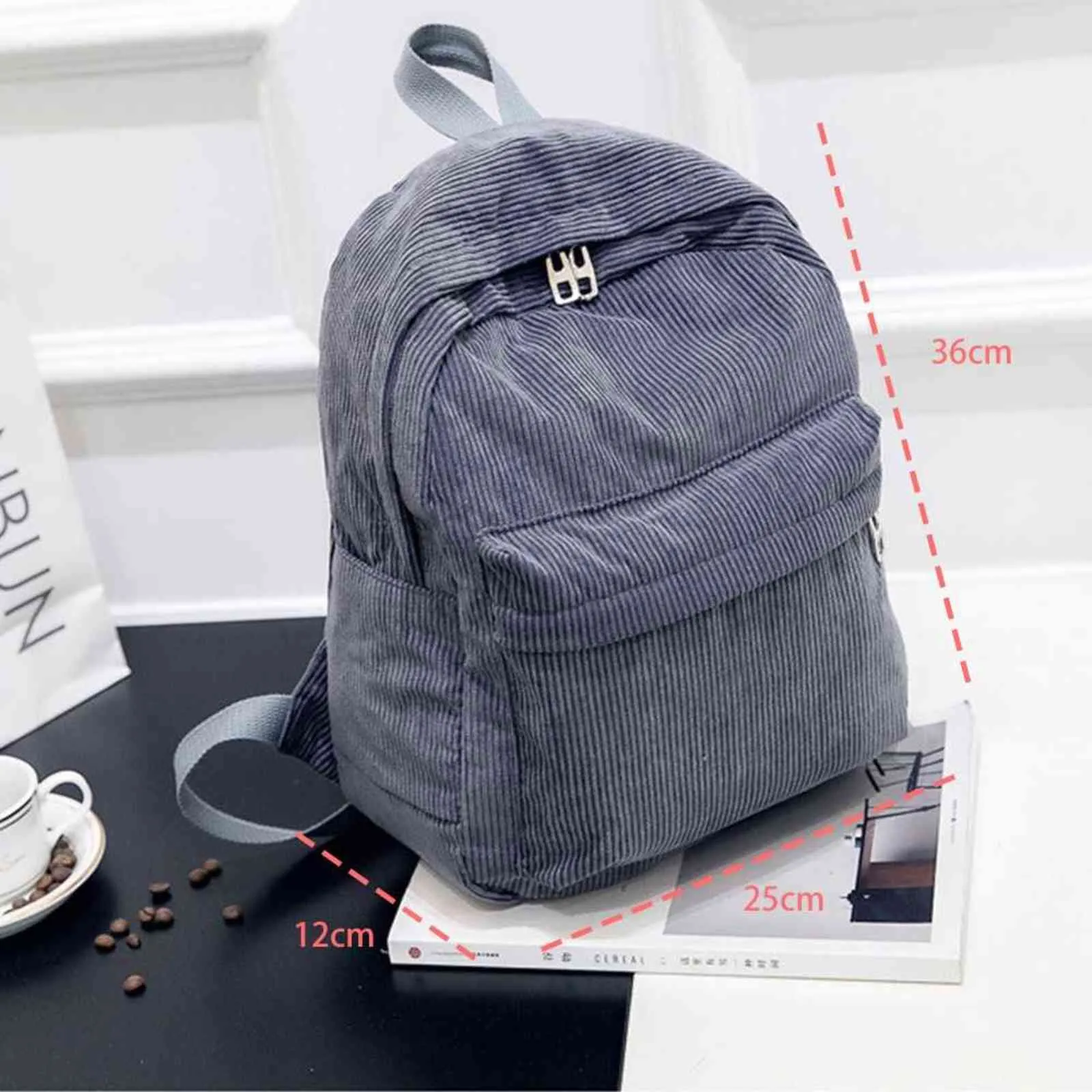 Corduroy Backpack Fashion Women School Backpack Pure Color Women Backpack Teenger Girl School Bags Female Mochila Bagpack Pack Y1105