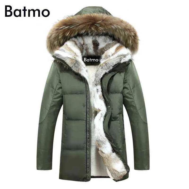 Batmo winter High Quality duck down jacket men coat parkas thick Liner male Warm Clothes Rabbit fur collar ,PLUS-SIZE 828 211110