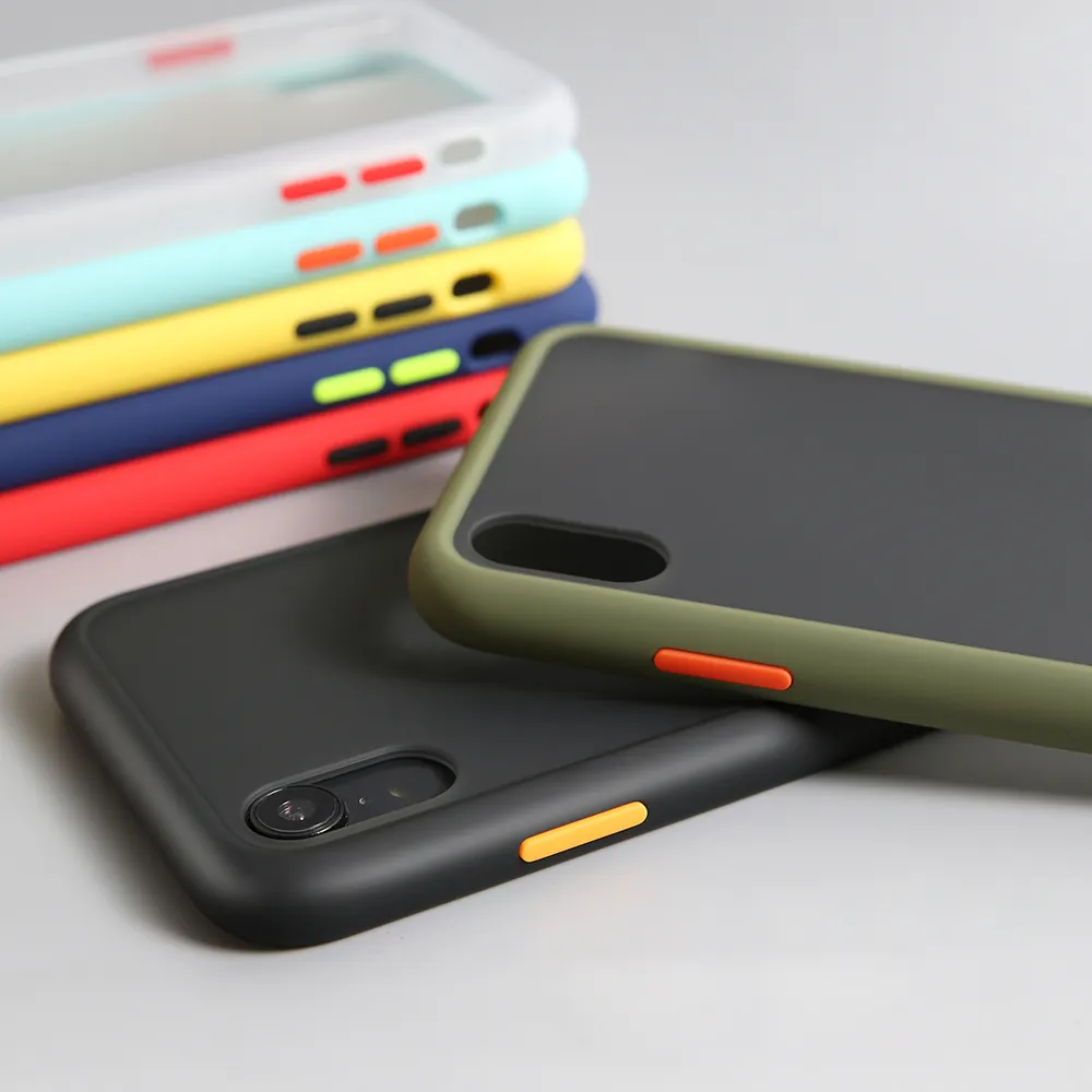 Casos de telefone de quadro de cor fosca transparente de luxo para iphone 6 6s 7 8 mais x xs 11 12 mini pro max xr hard tpu tampa protetora