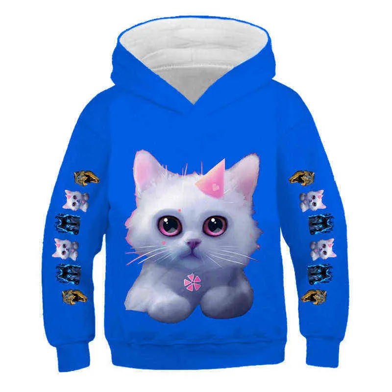 Fille vêtements animaux enfants 3D sweat à capuche enfants hiver chat sweat-shirt animé mignon et amusant bébé pull haut Camisetas De Mujer 211111