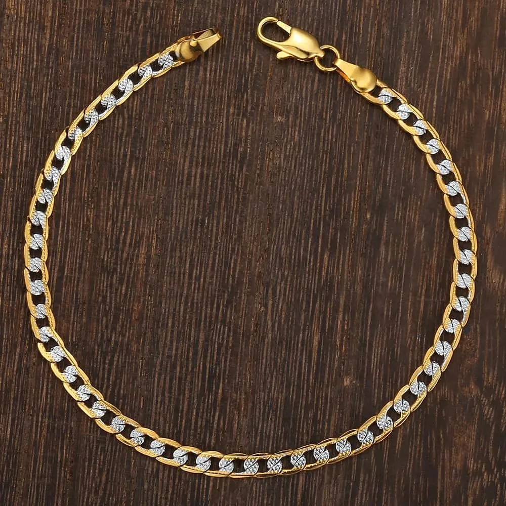 Collier cubain martelé à 4 mm Bracelet Gold Mélange Gol