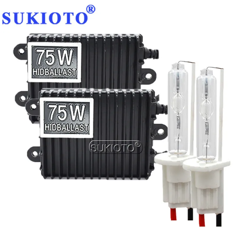 SUKIOTO 12V 75W 100W 150W ballast HID xenon kit H1 H3 H4 H8 H11 D2S D2H hid xenon kit high power metal H7 xenon hid ballast kit (2)