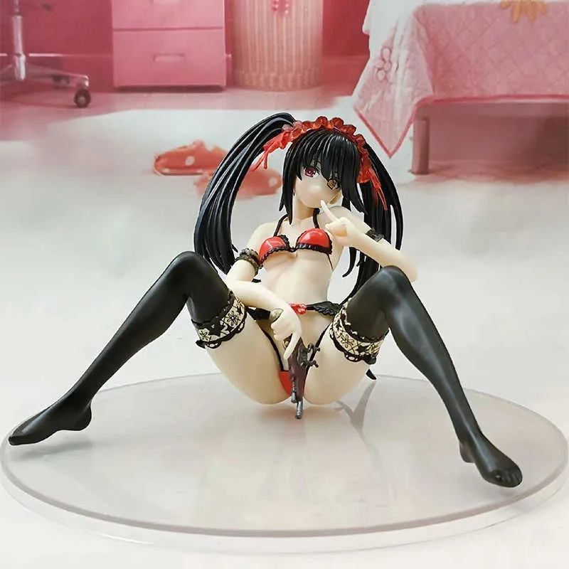 Date A Live Kurumi Tokisaki Zaphkiel Relax 22CM Japan Anime Figures PVC Action Figure Model Toys Sexy Girl Collection Doll Gift Q02362537