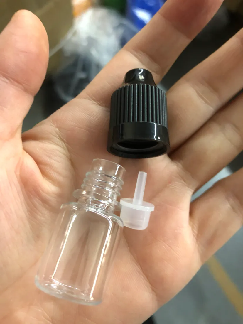 Garrafa de agulha pet 5ml garrafa conta-gotas de plástico transparente 5 ml e garrafa líquida para ejuice barato 13 cores9473517