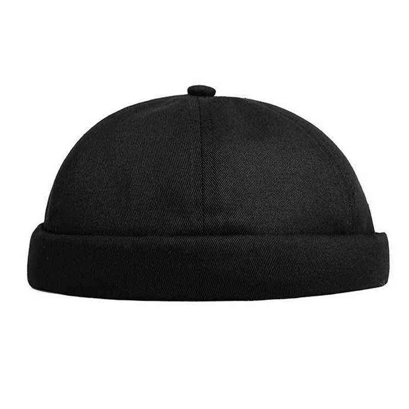 Nieuwe Lente Brimp Mutsen Hip Hop Muts Skullcap Street Gebreide Hoed Dames Heren Acryl Casual Solid Pumpkin Draagbare Meloen Cap Y21111