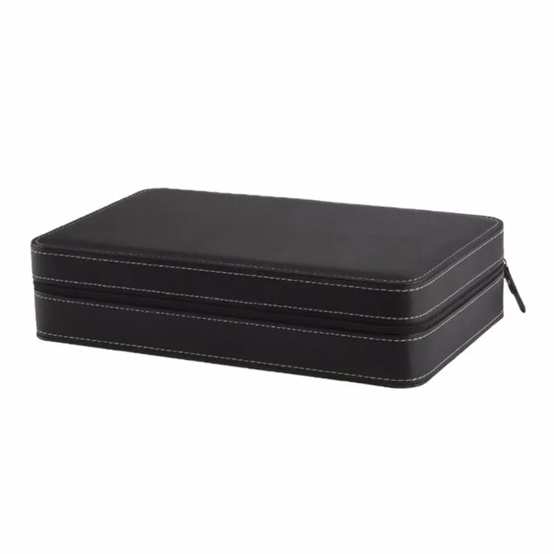 Watch Boxes & Cases Box 6 10 12slots PU Leather Jewelry Case Elegant Wrist Present Gift Display Storage Organizer Holder Gray248a