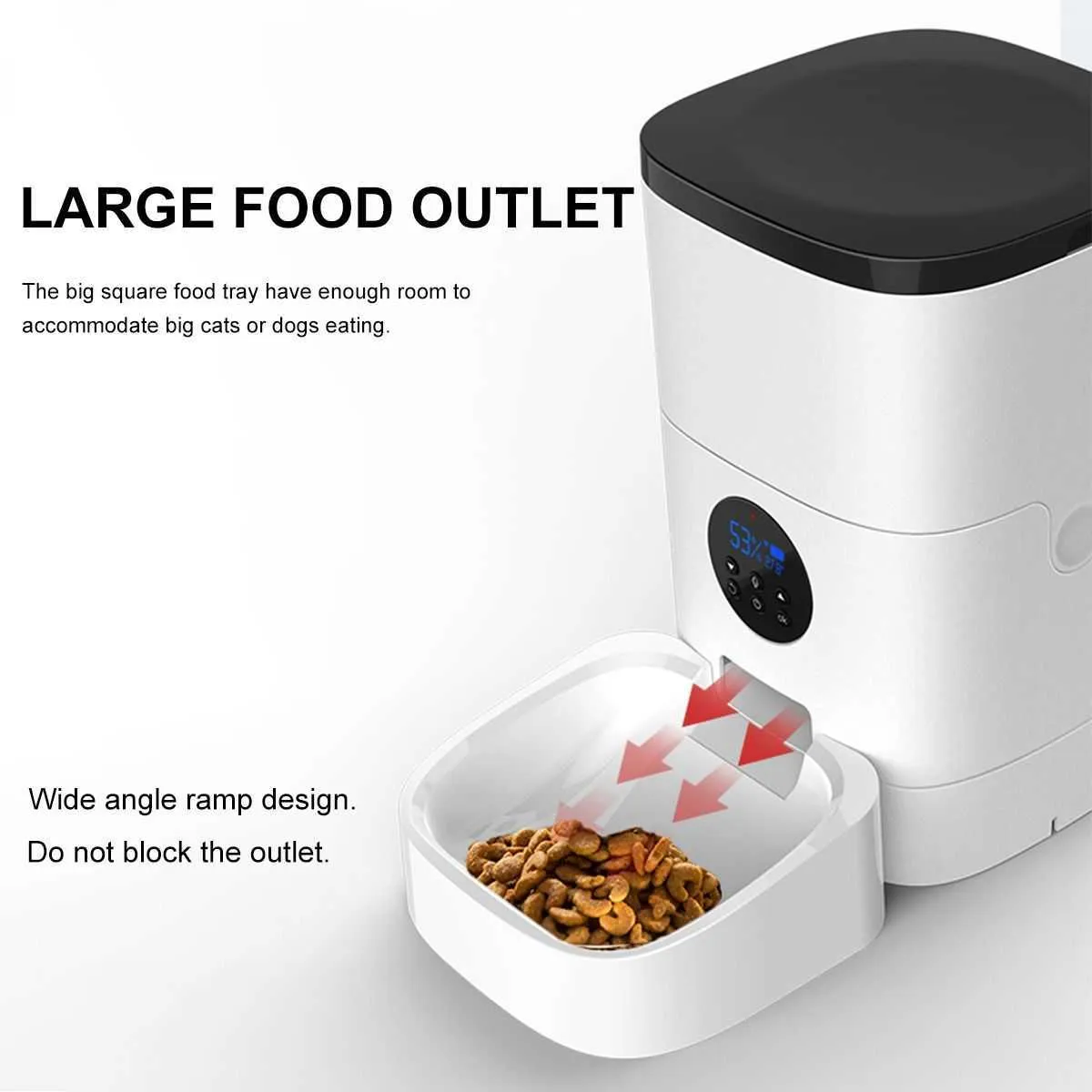 6L Large Capacity Pet Automatic Feeder Smart Voice Recorder APP Control Timer Feeding Cat Dog Food Dispenser WiFi/Button Version 210615