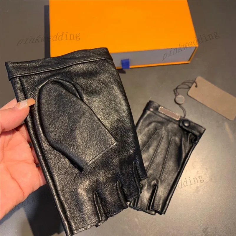 Klassiska korta fingerlösa handskar Super Soft Leather Mitten Autumn Winter Warm Mittens Lady Motorcykling Vindtät handskar265J