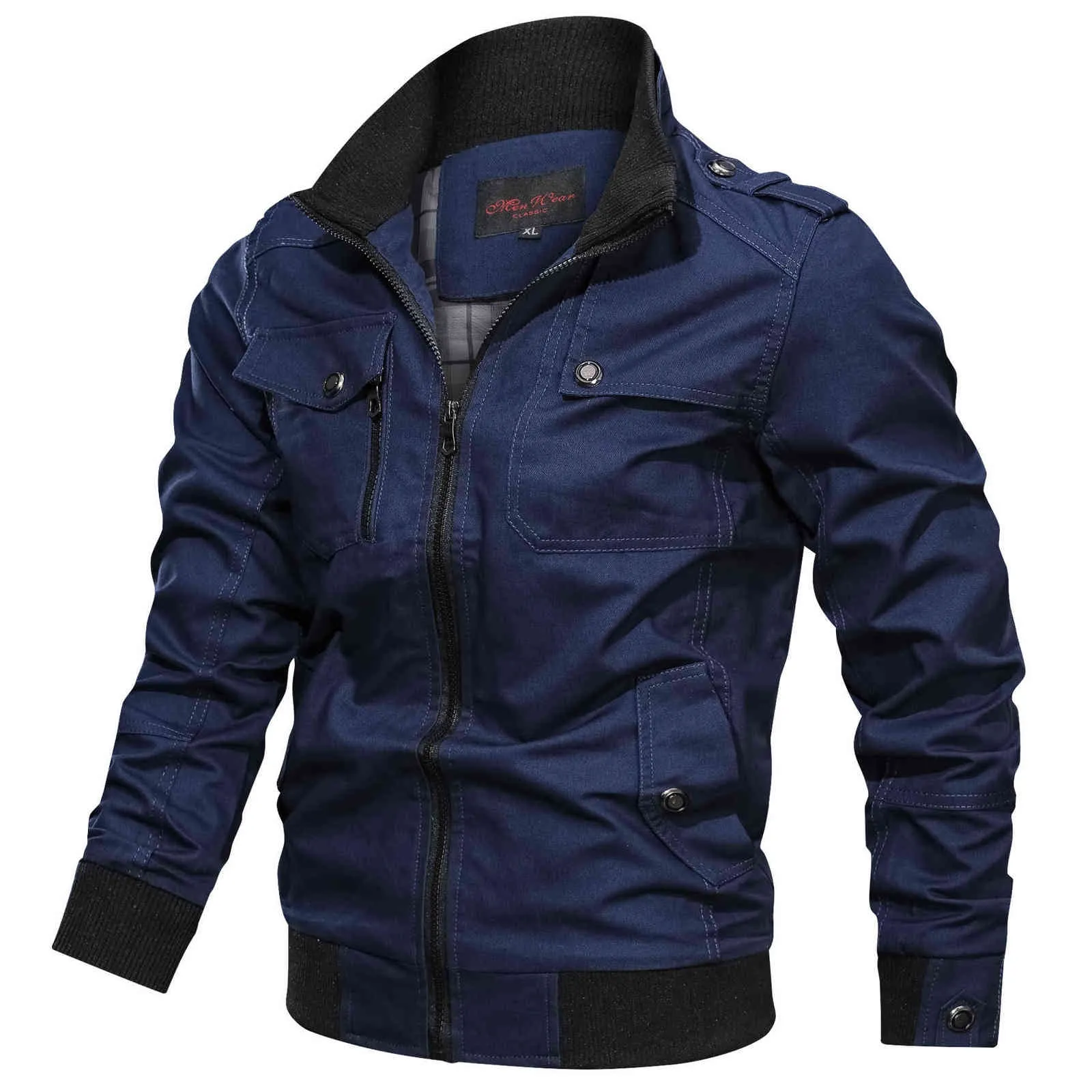 Toppkvalitetsmäns funktion av vindmärket Jacka Casual Streetwear Tactical Bomber Windbreaker Jackor Höst Vinter 211029