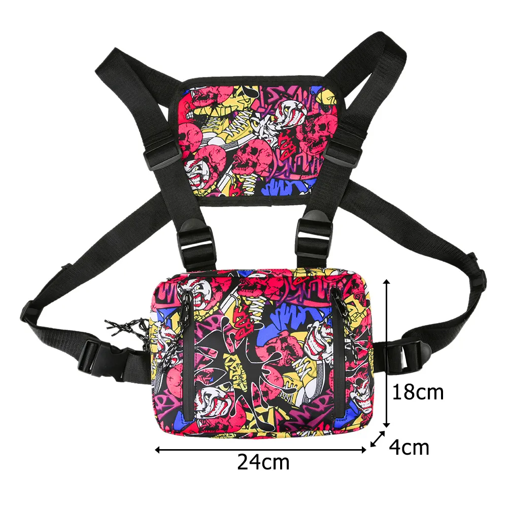 New Fashion Hip Hop Style Crossbody Shoulder Chest Bag for Men and Women Casual Oxford Streetwear Vest Waist Packs