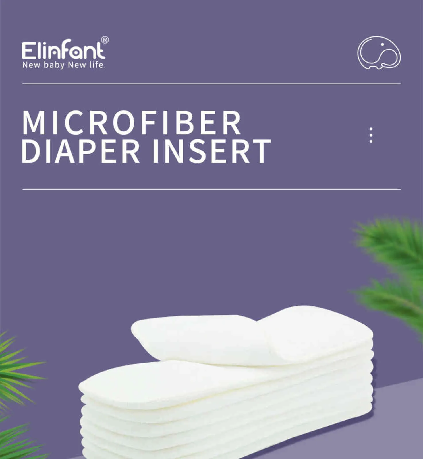 ELINFANT 3 Lager Mikrofiberduk Blöja Blöja Infoga Superabsorbent 35x13.5cm Fit Baby Cloth Pocket Diaper 211028