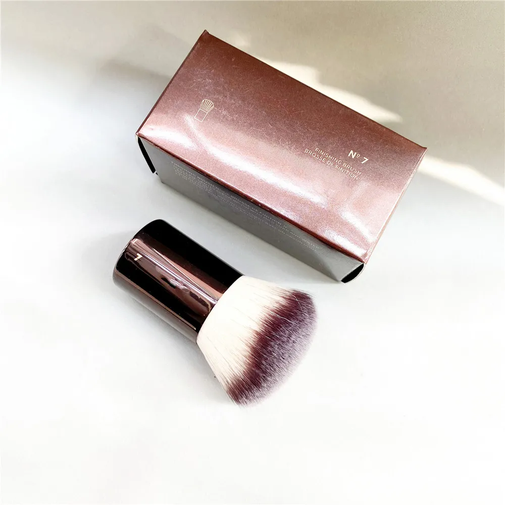 Hg No7 afwerking Make -uppoederborstel Zachte draagbare blush Bronzer Kabuki -borstel Bruin metaal Cosmetica Tool9838664