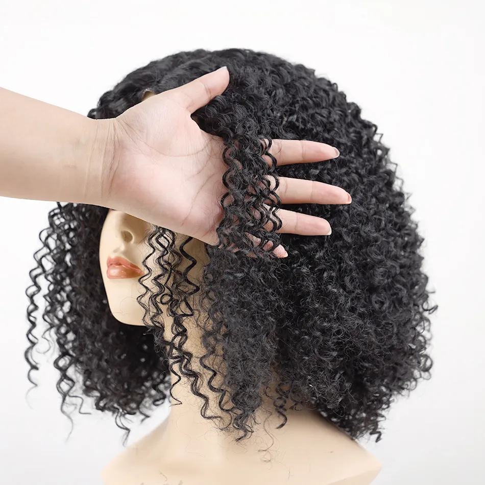 Krężnice koronkowe peruki włosy naturalne środkowe części syntetyczne włosy Peruki 180% gęstość krótka kręcona peruka bob według ikonfactory mody Direct