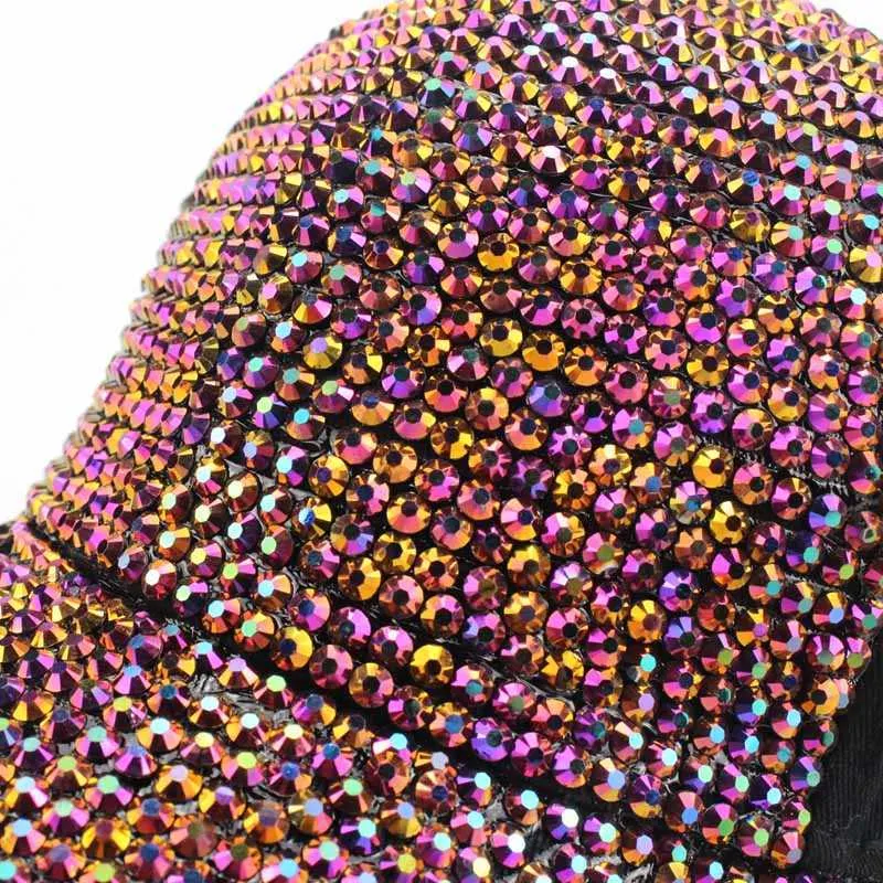 ガール野球帽カラフルなラインストーンダイヤモンドチルドバックキャップ春の夏のブラックハットボーイキッド3-8歳の骨x217o