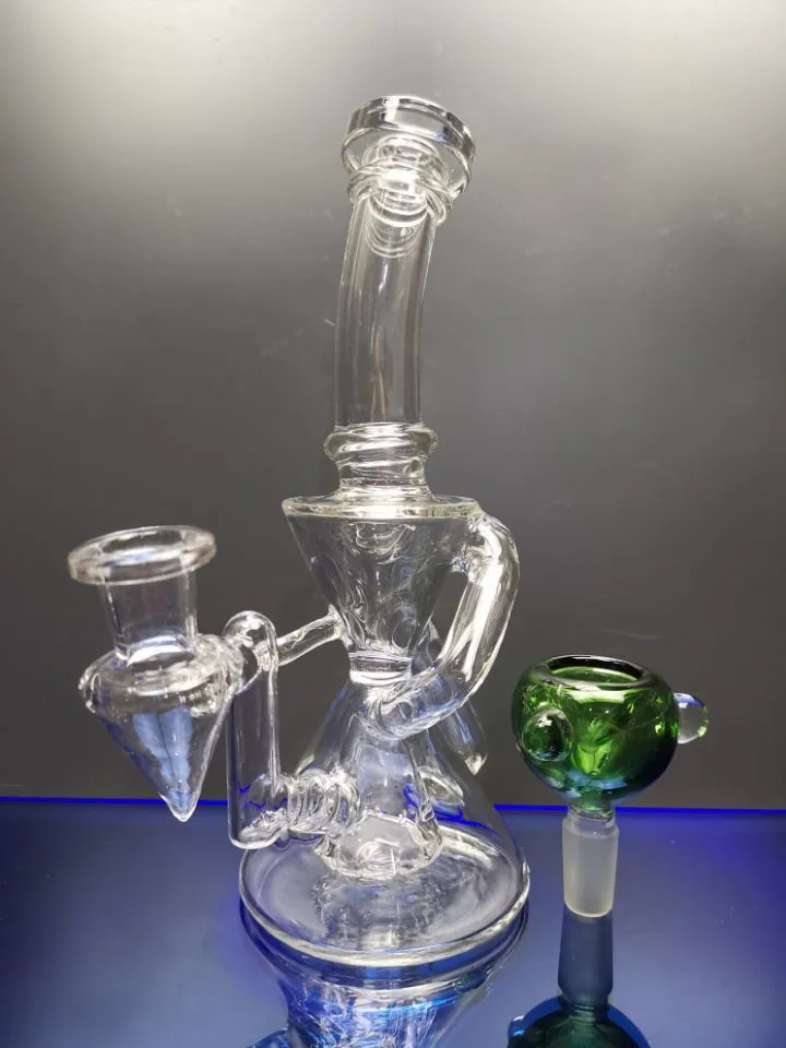 Recycler-Glasbong mit Schüssel, Bohrinsel-Bongs, Zyklon-Perkolator, Dab-Rigs, Wasserpfeifen, Vortex-Raucher, Bubbler, Sestshop