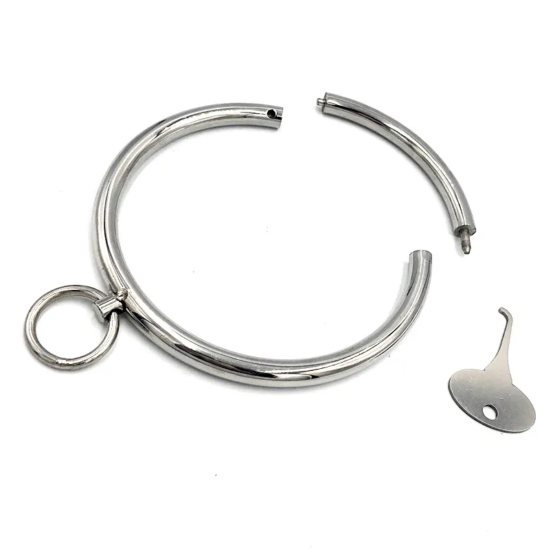 O-Ring Stainless Steel Bdsm Collar Adult Games sexy Toys For Couples Metal Slave Neck Bondage Restraints Fetish Tools