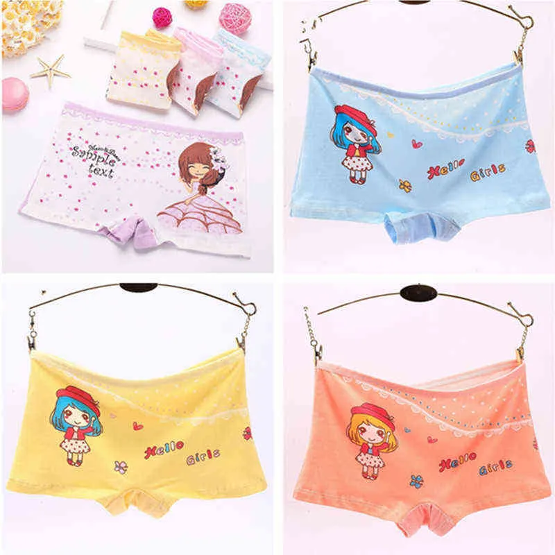 Design Children Girl Panties Cotton Soft Pretty Cartoon Child Underwear for Kids Boxer Girls Panties 2-10Year 211122