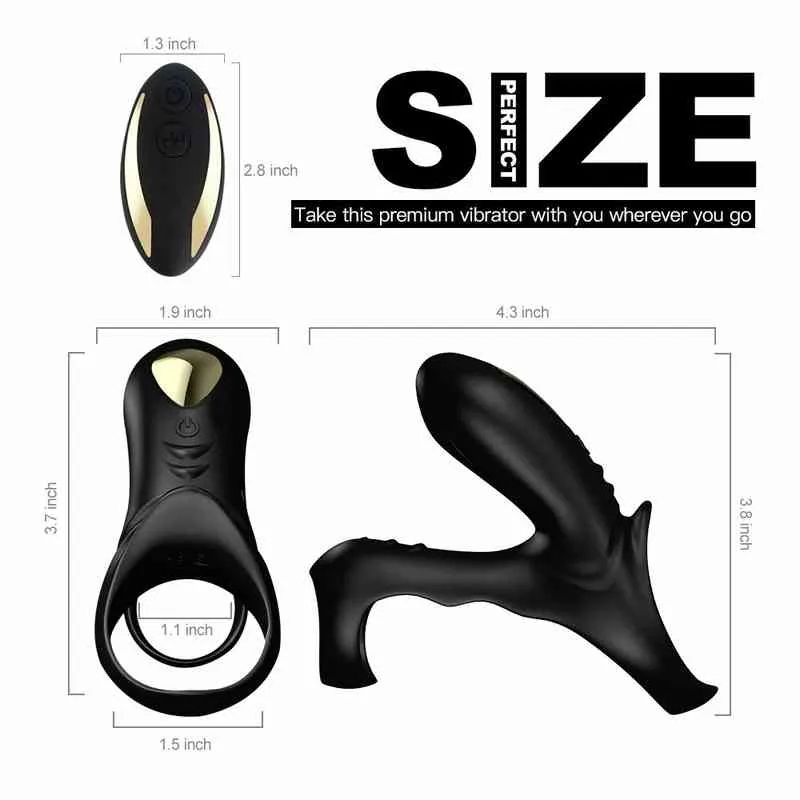 Anello vibratore del pene Wireless Remote G Spot massaggiatore vibrante cazzo stimolatore del clitoride uomini anali giocattoli del sesso coppia280e7928511