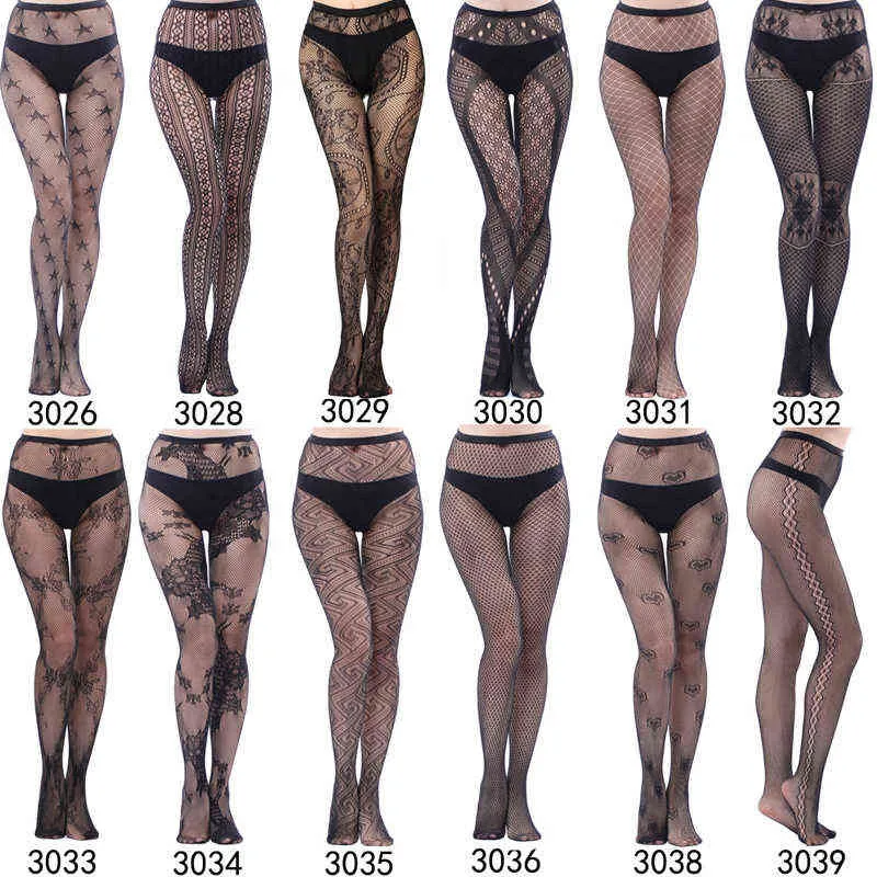 2021 Yeni çoklu tip dövme dantel fishnet örgü çorap kadınlar kız sıkı ince külotlu çorap meias hosiery y1130 oymak