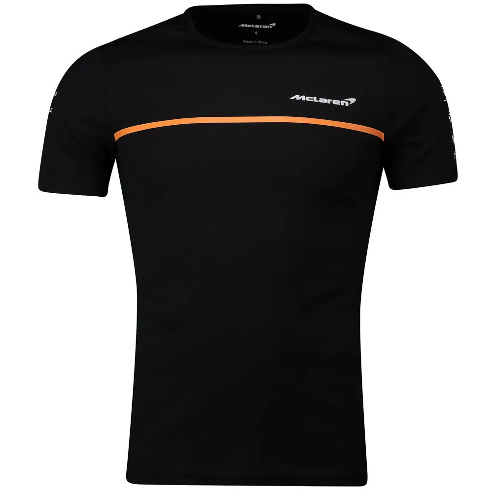 F1 T-shirts 2021 McLaren T-shirts Heren Beweging Ronde Kraag T-shirt met korte mouwen zwart/oranje Zomer Racing Sport Tees-shirt