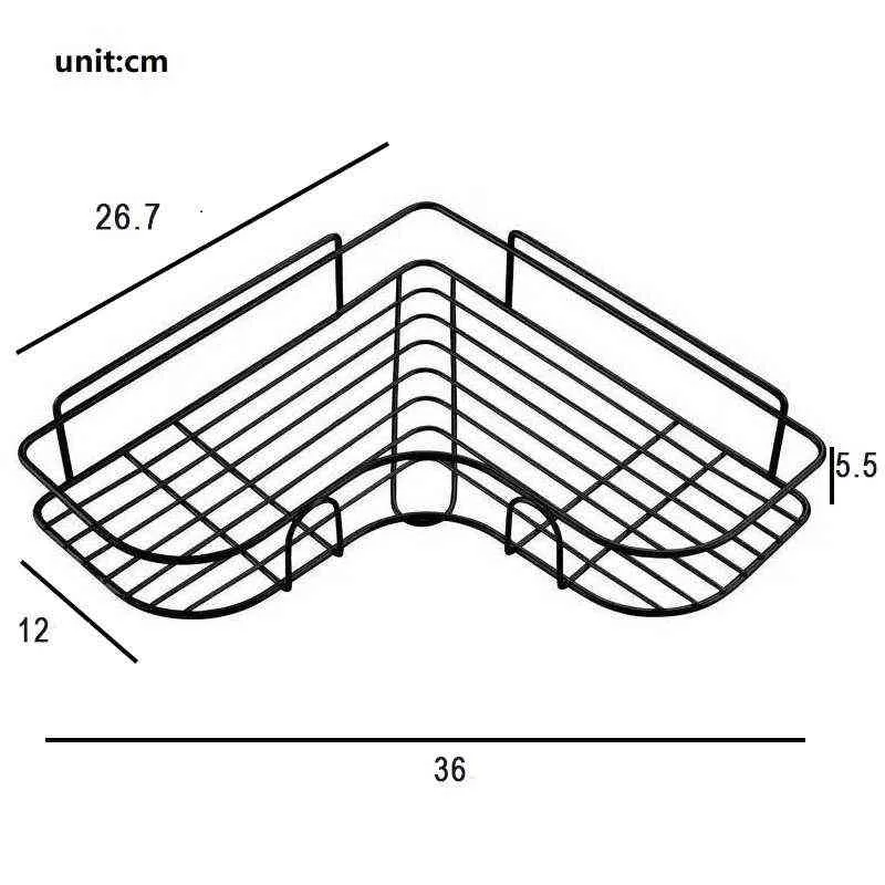 浴室の棚金属の収納ラックステンレス鋼のパンチのない会社シャワーキッチンフィットウォールオーガナイザー211112