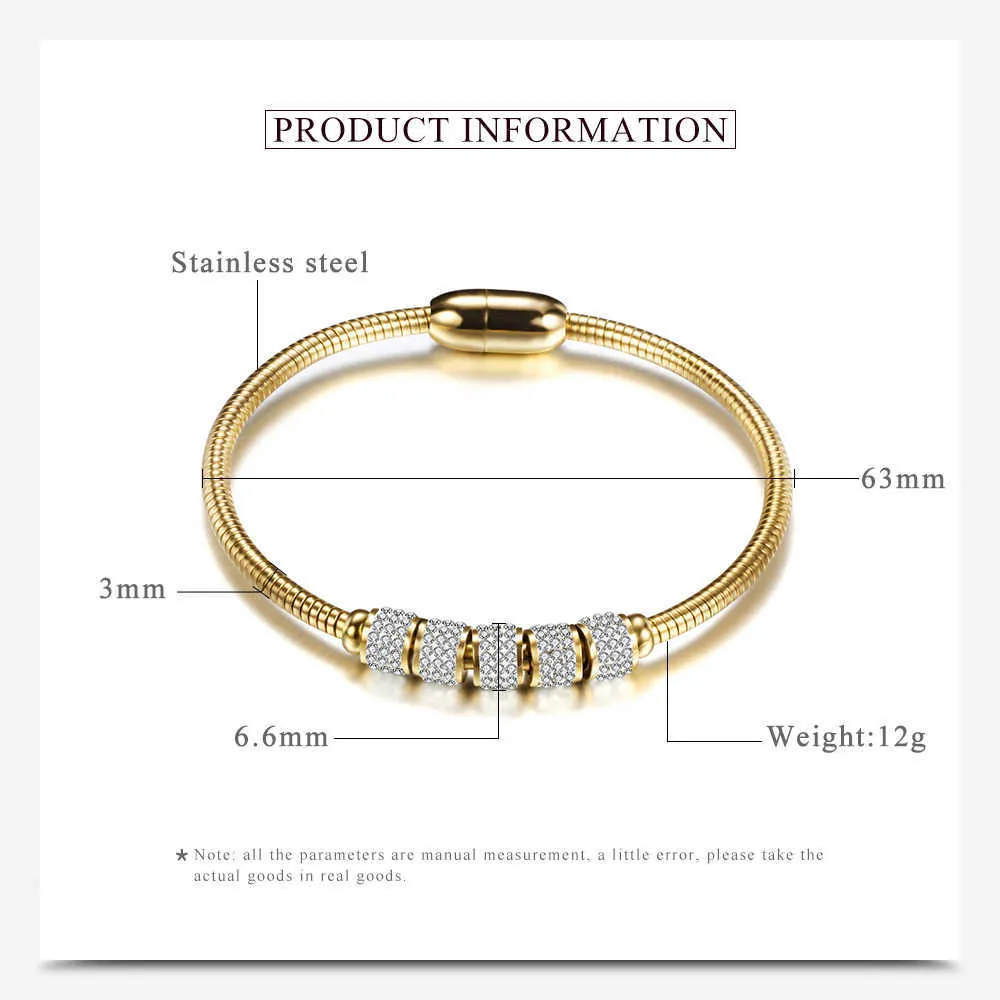 Drop Shipping Fashion Woman Bracelet and Bangles with Magnetic Clasp Women Stainless Steel Bracelet Bangles Jewelry Wholesale Q0722