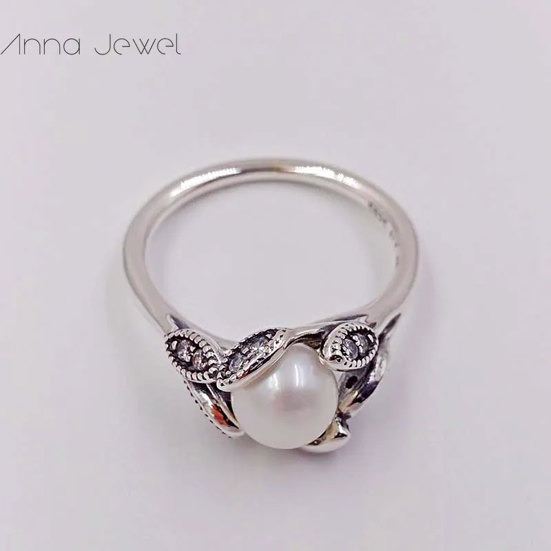 Aesthetic jewelry making wedding boho style engagement LOVE LEAVES Pearl Pandora Rings for women men couple finger ring sets birthday Valentine gifts 190967P