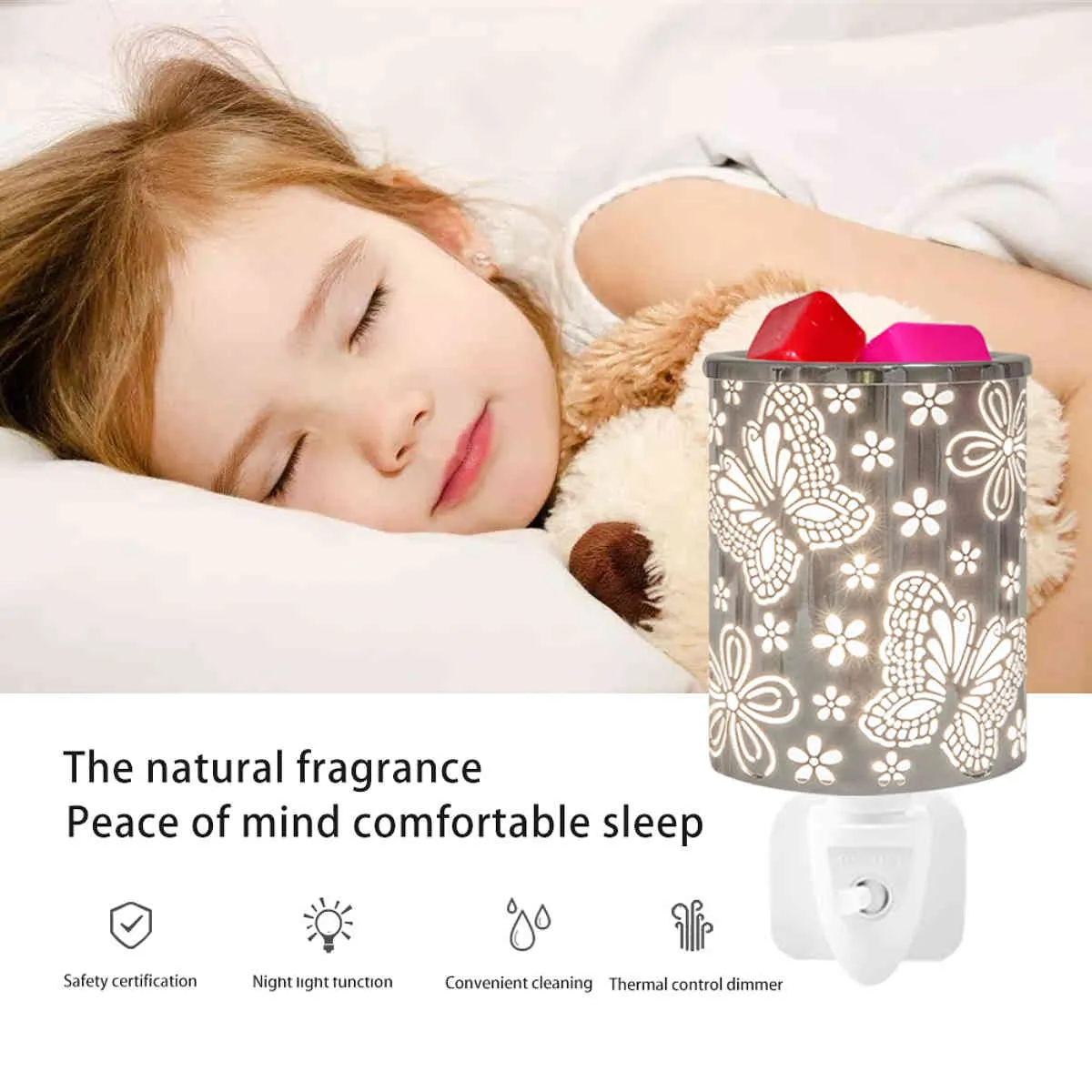 Electric Melt Plug In Fragrance Candle Warmer Metal Oil Burner Lamp for Scented Wax Butterfly Night Light6129709