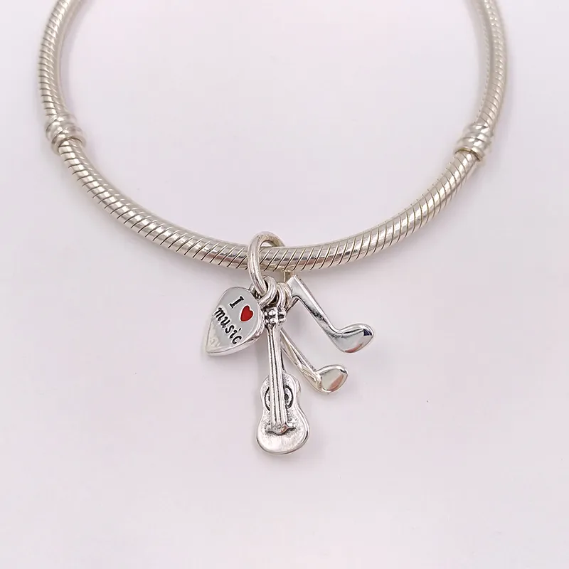 DIY charms beads for jasmine jewelry sets making kit MUSIC TRINITY pandora 925 Sterling silver bracelet women men bangle necklace pendant birthday gifts 791504EN09