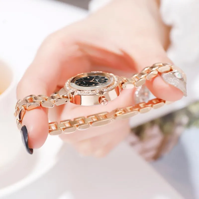 Zegarek Set Watch Watch Women Silver Rhinestone Bransoletka Biżuteria Panie Kobieta Hour Casual Quartz Drop267p