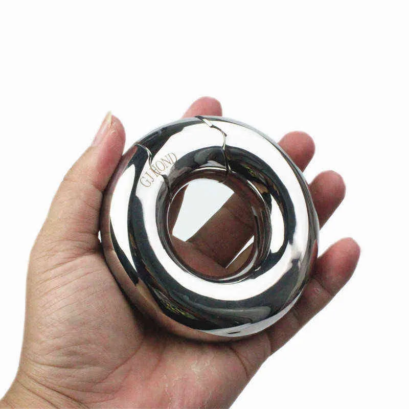 NXY cockrings Scrotal Pendant Stainless Steel Penis Rings Work Testicular Interest Balls Adult Game Sex Toys BB-2-104 1123