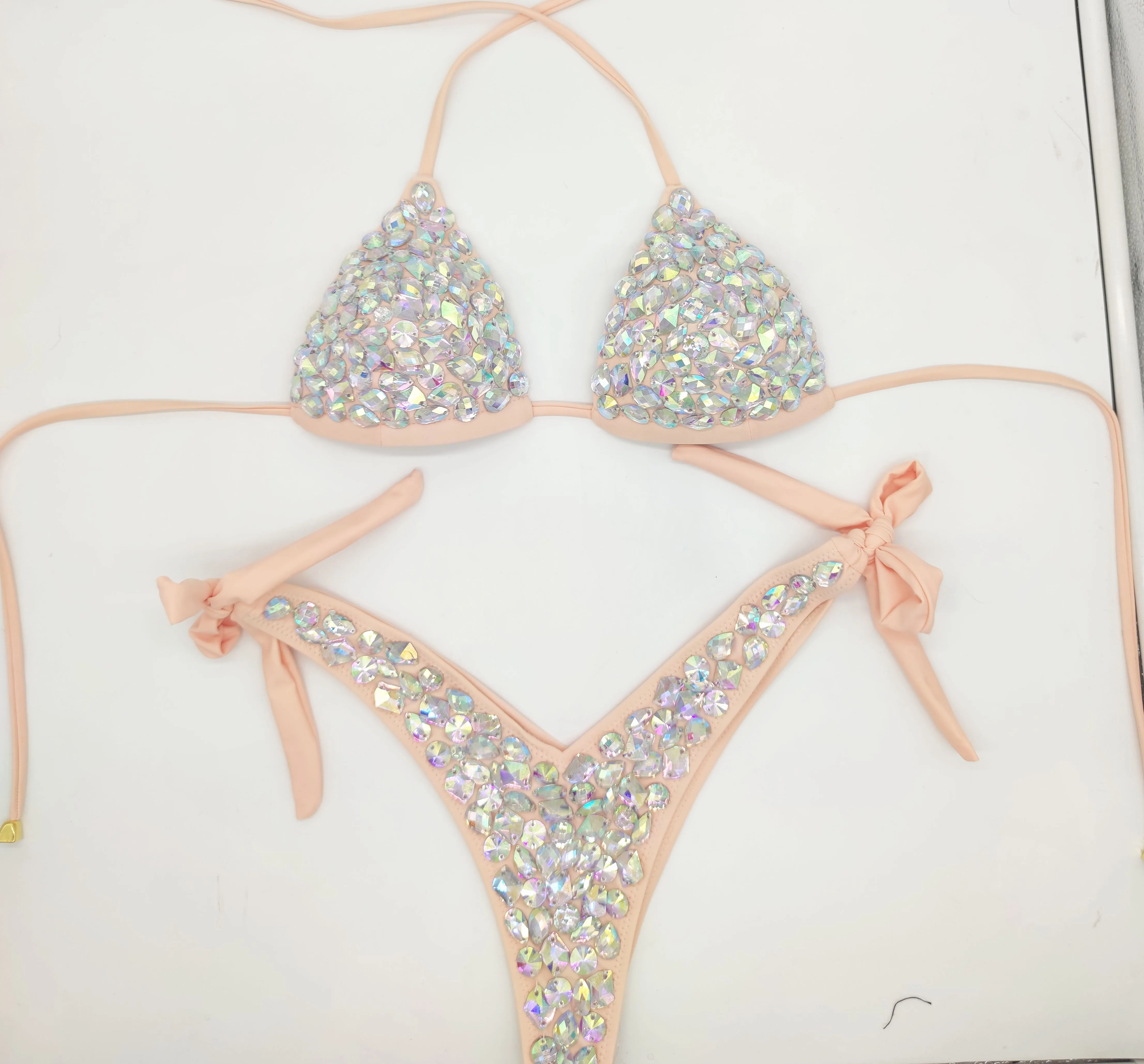 Conjunto de bikini con diamantes de Venus para vacaciones, traje de baño con diamantes de imitación, traje de baño sexy con piedras ostentosas, 202181262434874087