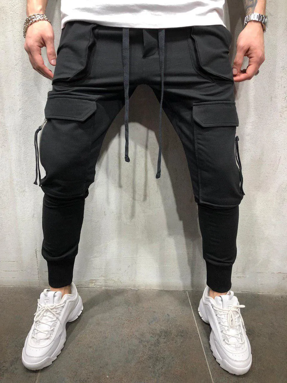 Styles hommes décontracté survêtement solide Hip Hop haute rue pantalon pantalon arriver danse vêtements de sport Baggy sarouel pantalons pantalons de survêtement T