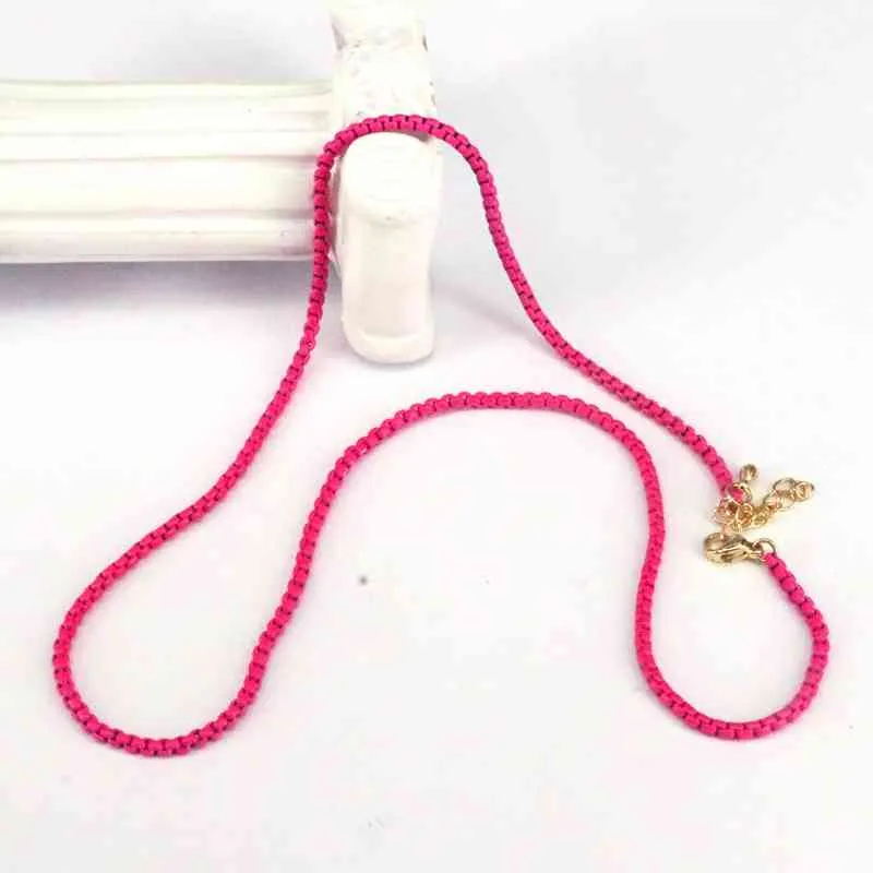 collier tour de cou en chaîne en émail coloré, colliers en chaîne pop en émail, collier fin minimaliste