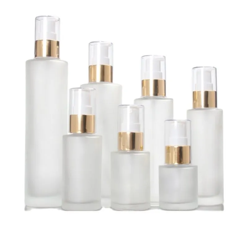 20ml 30ml 40ml 60ml 80ml 100ml 120ml Frosted Glass Spray Lotion Pump Bottle Empty Perfume Cosmetic Packaging 