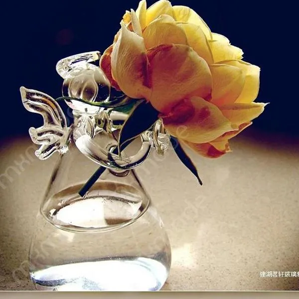 Vasos claro forma de anjo vidro pendurado vaso terrário hidropônico pote decoração de mesa inferior acessórios de decoração de casa modern240f