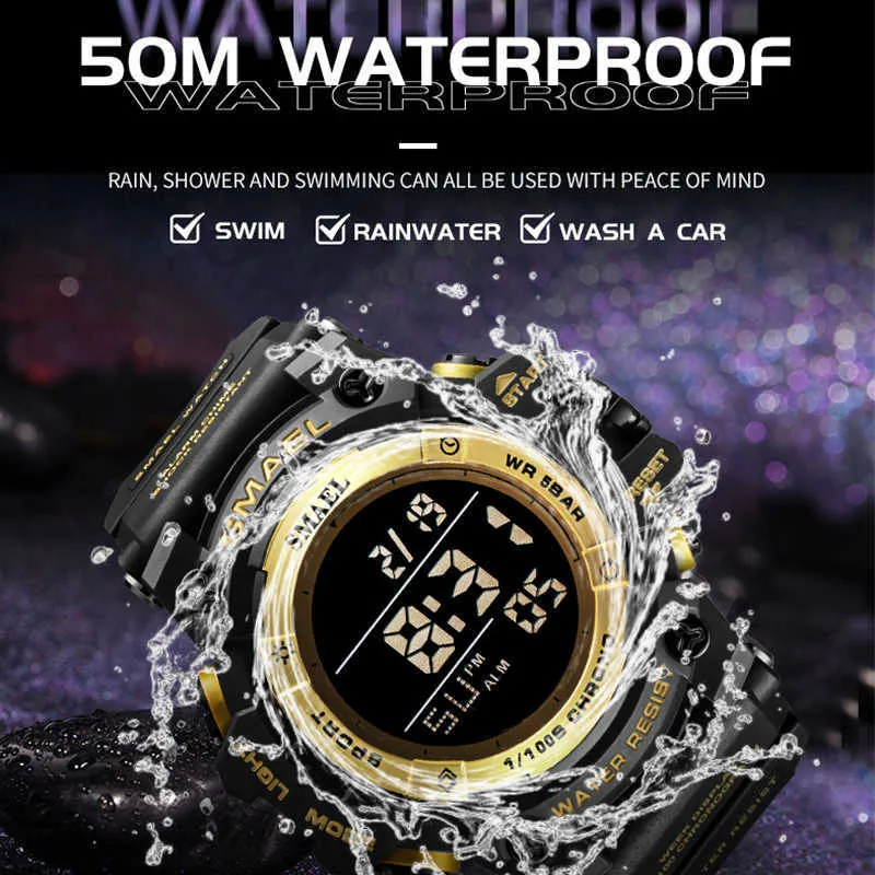 Women Digital Watch White Fashion Clock Alarm Stopwatch Sport Bracelet Watch 8046 Women Sports Watches Led Watch Waterproof Q0524306K